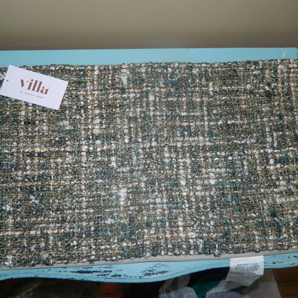 Pottery Barn/ Villa by Classic Torya Textured Blue Slate Lumbar Pillow Cover